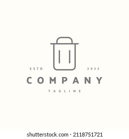 Trash premium icon sign symbol. Hipster vintage logo design vector illustration