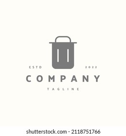 Trash premium icon sign symbol. Hipster vintage logo design vector illustration