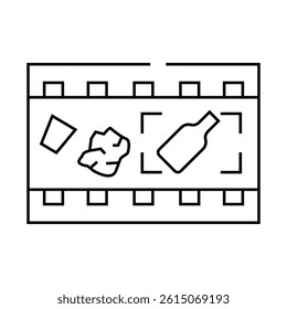 trash recognition line icon vector. trash recognition sign. isolated contour symbol black illustration
