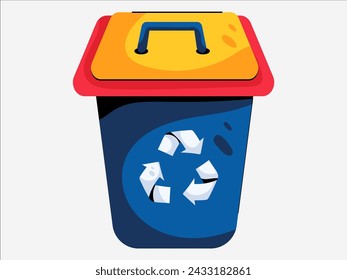 trash or recycle bin design with modern illustration concept style for badge farm agriculture sticker illustration