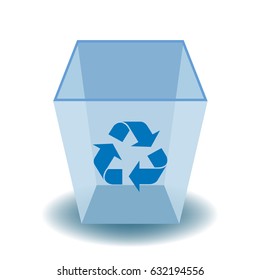 Trash Recycle Bin Garbage, 3D design illustration.