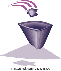 Trash Recycle Bin Garbage Flat Vector Illustration