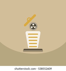 Trash Recycle Bin Garbage Flat Vector Illustration nuclear power