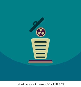 Trash Recycle Bin Garbage Flat Vector Illustration nuclear power