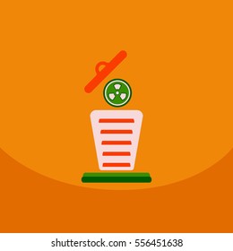 Trash Recycle Bin Garbage Flat Vector Illustration nuclear power