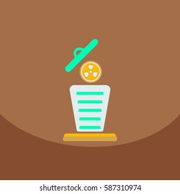 Trash Recycle Bin Garbage Flat Vector Illustration nuclear power