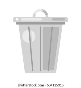 Trash recycle bin garbage icon. Simple vector flat illustration on white background