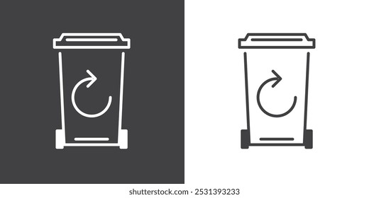 Trash Recycle container bin icon.