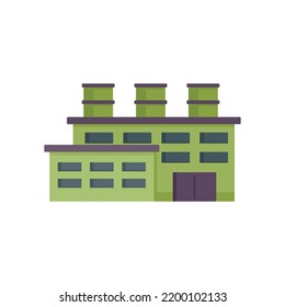 Trash recycle factory icon. Flat illustration of trash recycle factory vector icon isolated on white background