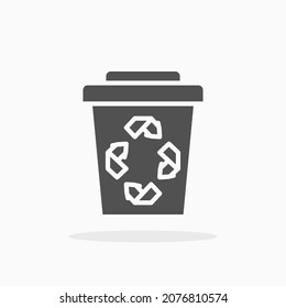 Trash Recycle icon. Solid or glyph style. Vector illustration. Enjoy this icon for your project.
