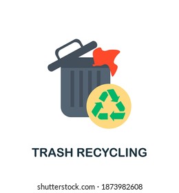 Trash Recycling flat icon. Simple element from save the world collection. Creative Trash Recycling icon for web design, templates, infographics and more