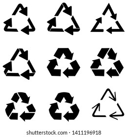 Trash recycling icon, great design for any purposes. Recycle icon. Recycling icon. Plastic recycling concept. Environmental protection.