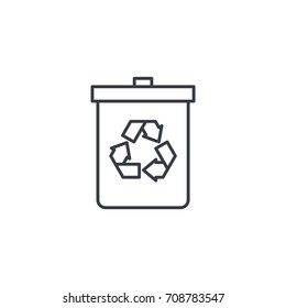 trash recycling thin line icon. Linear vector illustration. Pictogram isolated on white background