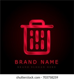 Trash red chromium metallic logo