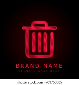 Trash red chromium metallic logo
