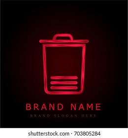 Trash red chromium metallic logo