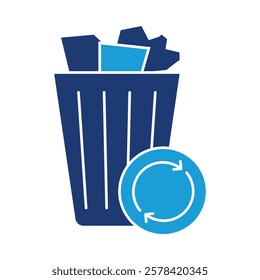 Trash Removal – Trash Bin and Waste Representing Clean and Organized Spaces. Vector illustration.