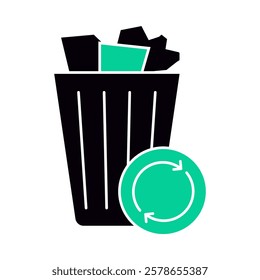 Trash Removal – Trash Bin and Waste Representing Efficient Waste Disposal and Clean, Organized Spaces for Your Home or Office. Vector illustration.