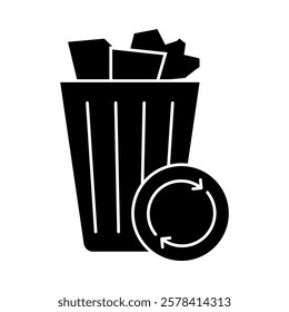 Trash Removal – Trash Can and Waste Representing Efficient Waste Disposal. Vector illustration.