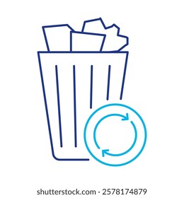 Trash Removal icon – Representing Disposal of Waste, waste management, sanitation, home maintenance. Vector illustration.