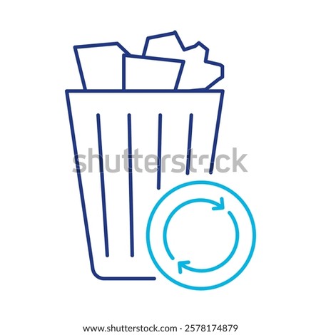 Trash Removal icon – Representing Disposal of Waste, waste management, sanitation, home maintenance. Vector illustration.
