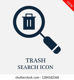 Trash search icon. Editable Trash search icon for web or mobile.