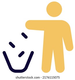 Trash section in a shopping mall layout