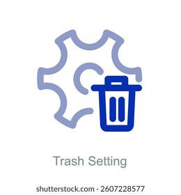 Trash Setting and configuration icon concept