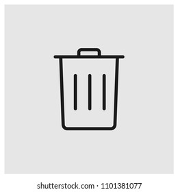 Trash sign icon in trendy flat style isolated on grey background, modern symbol vector illustration for web