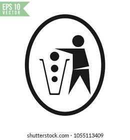trash sign icon vector template
