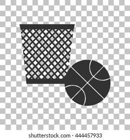 Trash sign illustration. Dark gray icon on transparent background.