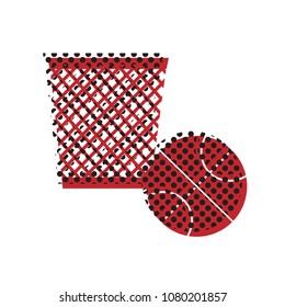 Trash sign illustration. Vector. Brown icon with shifted black circle pattern as duplicate at white background. Isolated.