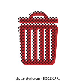 Trash sign illustration. Vector. Brown icon with shifted black circle pattern as duplicate at white background. Isolated.