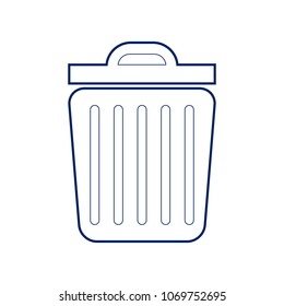 Trash sign illustration. Vector. Flat style black icon on white.