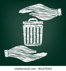 Trash sign scrible effect 