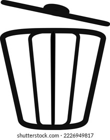 trash sign vector, Symbol, logo illustration for web in line style isolated for graphic and web design on transparent background