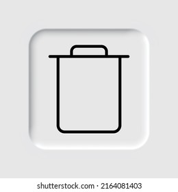 Trash simple icon vector. Flat design. Neumorphism design.ai