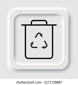 Trash simple icon, vector. Flat design. Neumorphism design.ai
