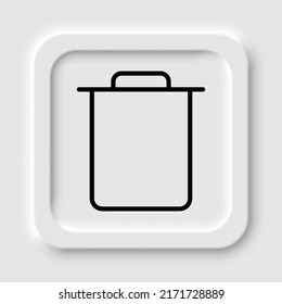 Trash simple icon vector. Flat design. Neumorphism design.ai