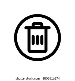 Trash (Social and Messaging UI) icon outline vector. isolated on white background
