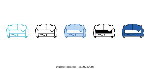 Trash Sofa icon design with white background stock illustration