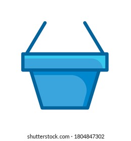 Trash symbol blue Icon vector illustration