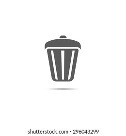 trash symbol or icon vector grey sign