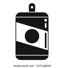 El estaño de la escoba puede icono de un vector simple. Reciclaje de desechos. Reutilización del metal