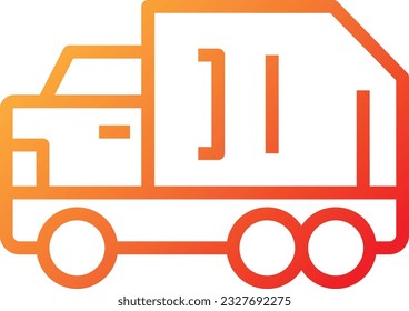 Icono de gradiente del camión de la basura - Icono único, vector
