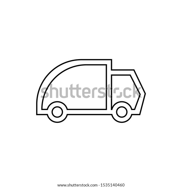 Trash truck icon. Ecology\
symbol