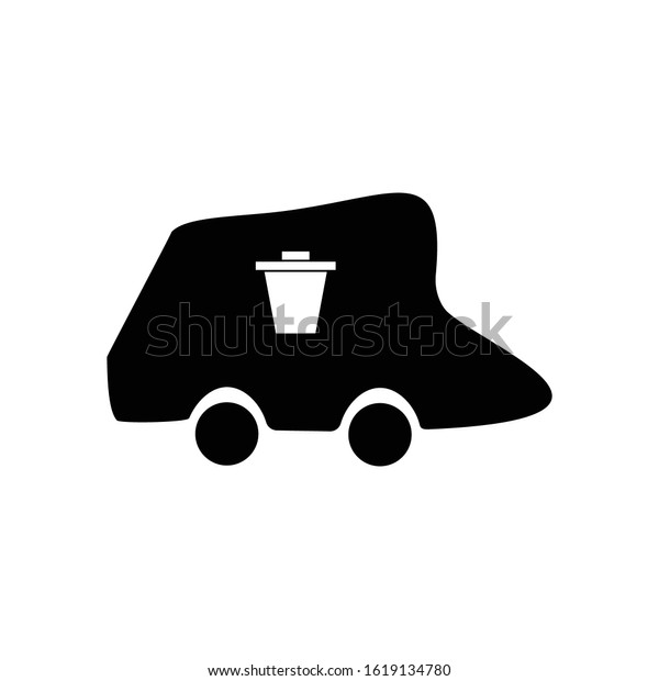 Trash truck icon. Garbage truck symbol. Logo\
design element