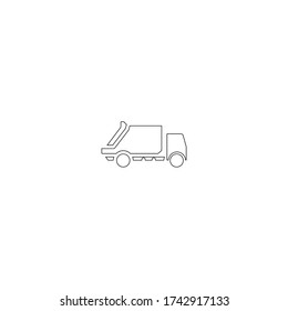 trash truck logo icon design with simple line art style