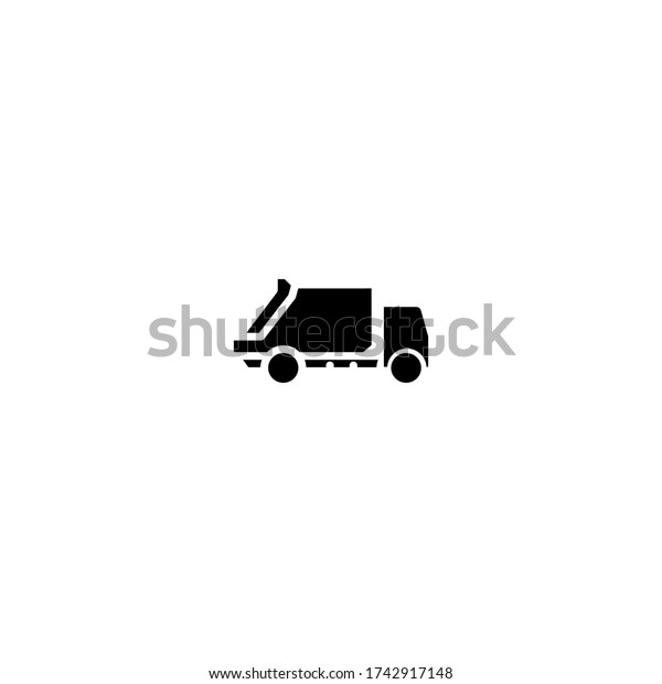 trash\
truck logo icon design with simple line art\
style