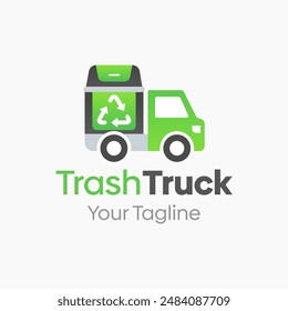 Trash Truck Logo Vector Template Design. Good for Business, Startup, Agency, and Organization
